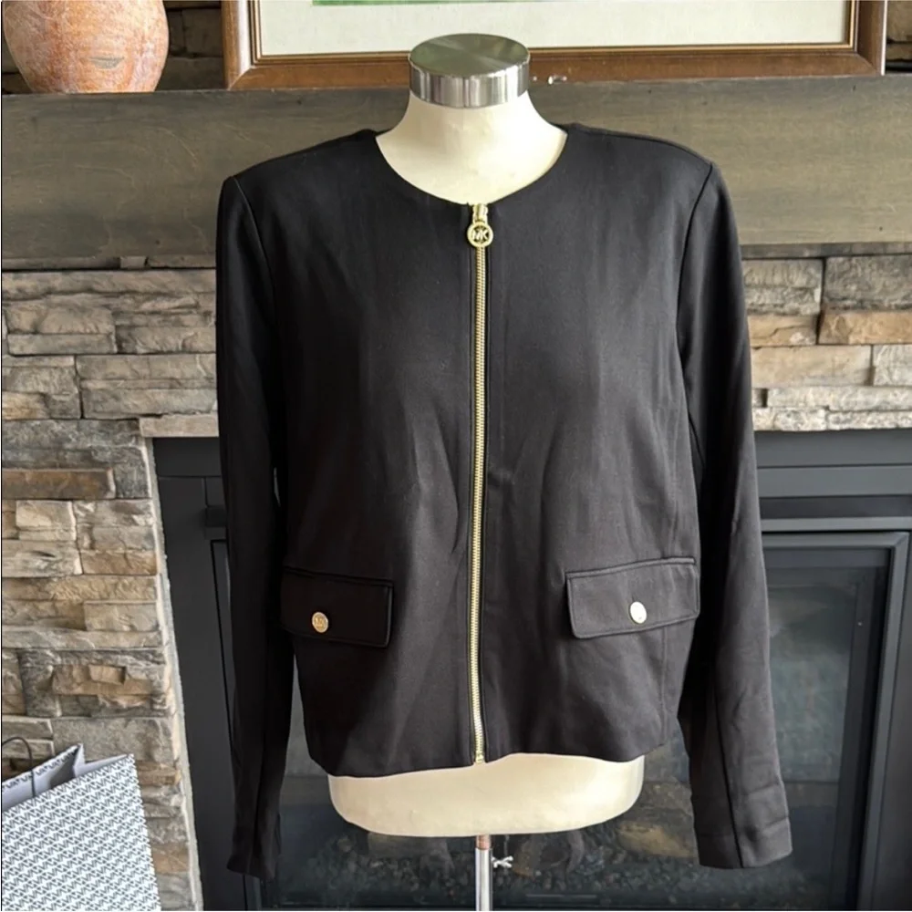 Michael Kors Black Jacket with Gold Details